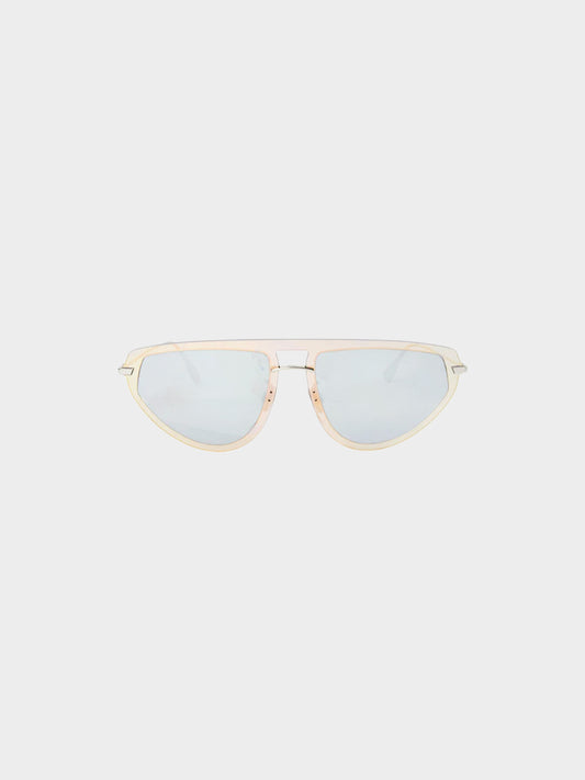Christian Dior 2020s Gold and Blue DiorUltime2 Mirror Aviator Sunglasses