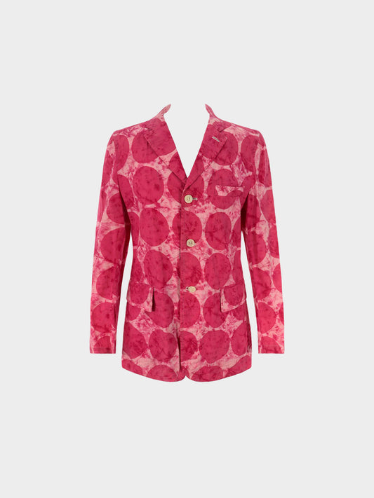 Comme des Garçons Homme Plus SS 2001 Pink Polka Dot Tie-dye Effect Jacket