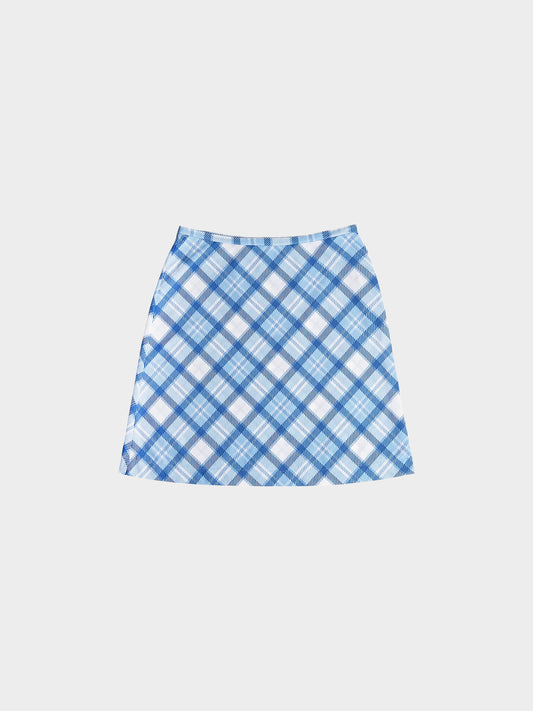Miu Miu SS 1996 Blue Plaid Skirt