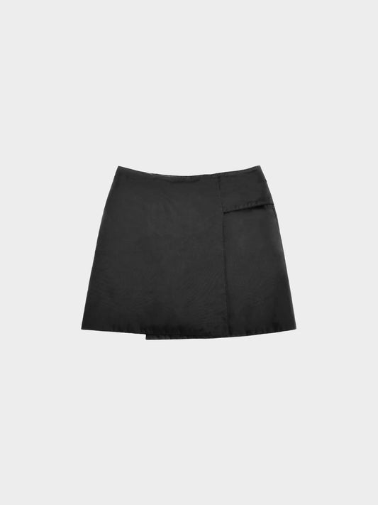 Miu Miu SS 1999 Black Padded Nylon Skirt