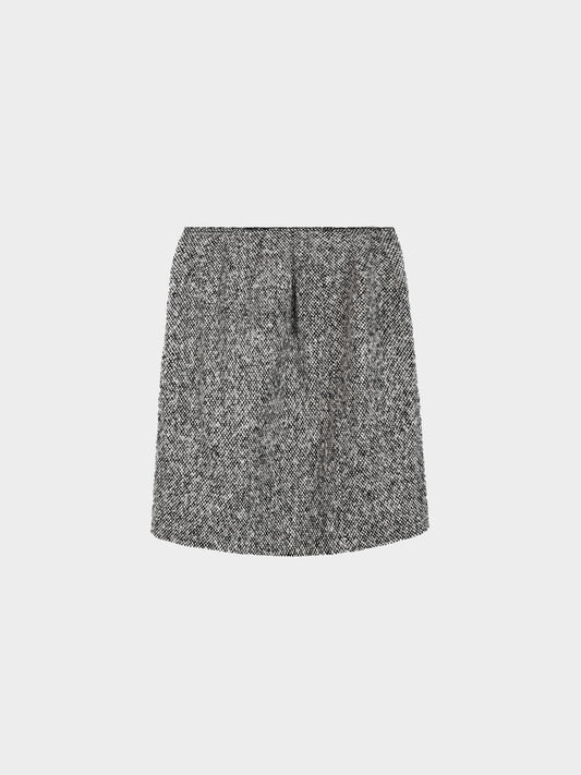Miu Miu 2000s Mottled Wool Tweed Wrap Skirt