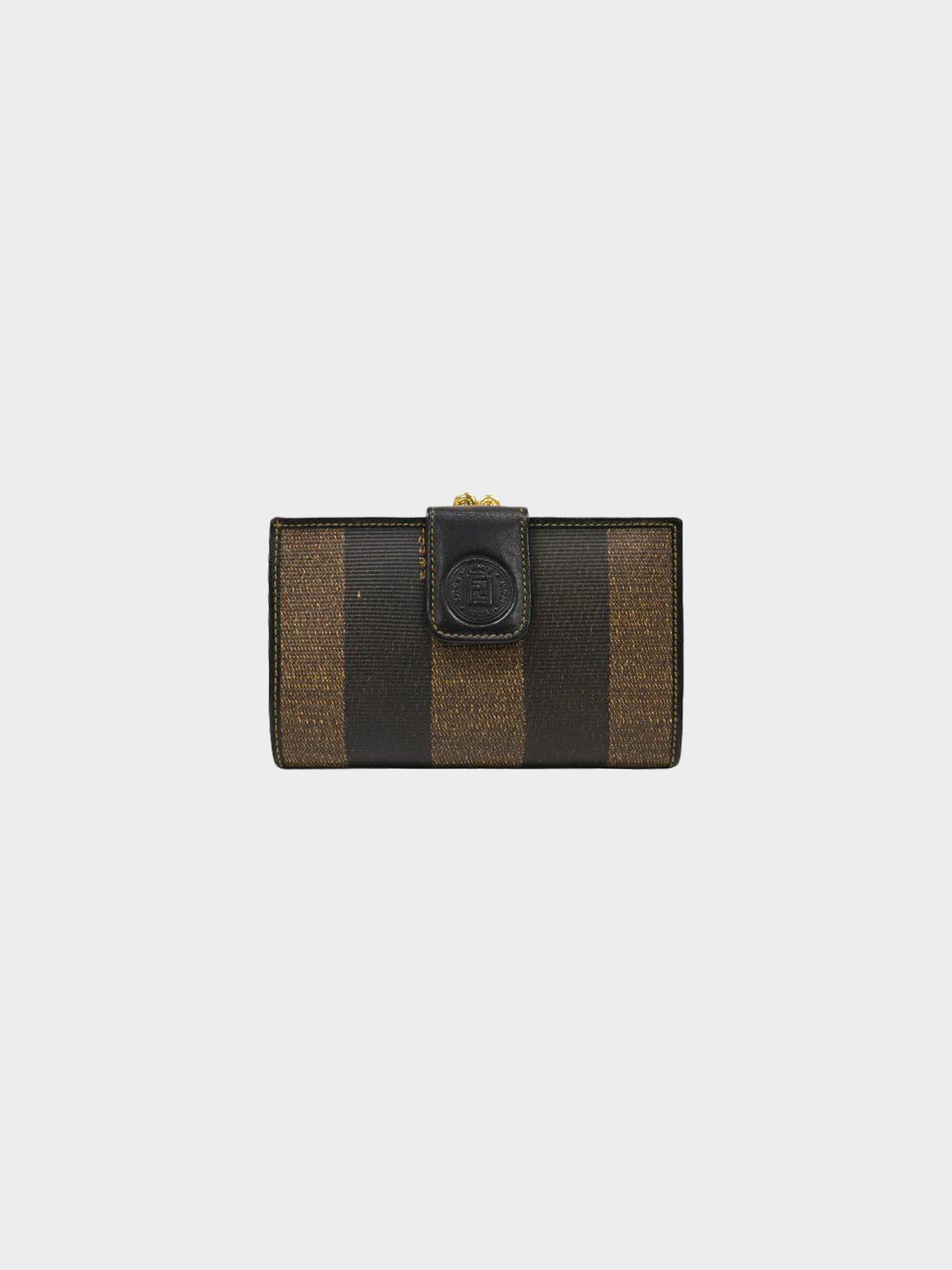 Fendi 1990s Pecan Coated Canvas Wallet