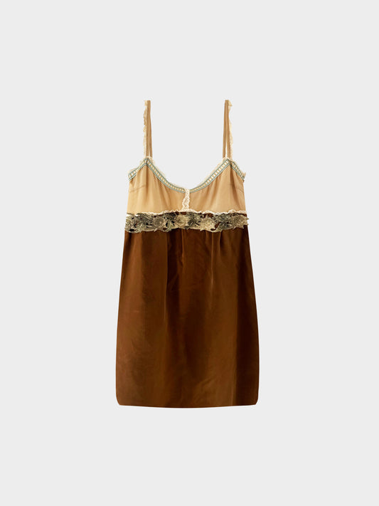 Miu Miu Fall Winter 2004 Runway Brown Velvet Dress