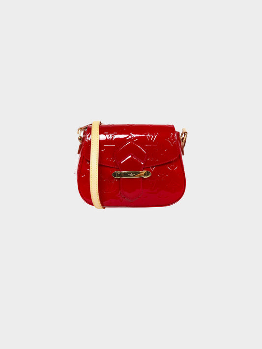 Louis Vuitton 2011 Red Monogram Vernis Bellflower GM Bag