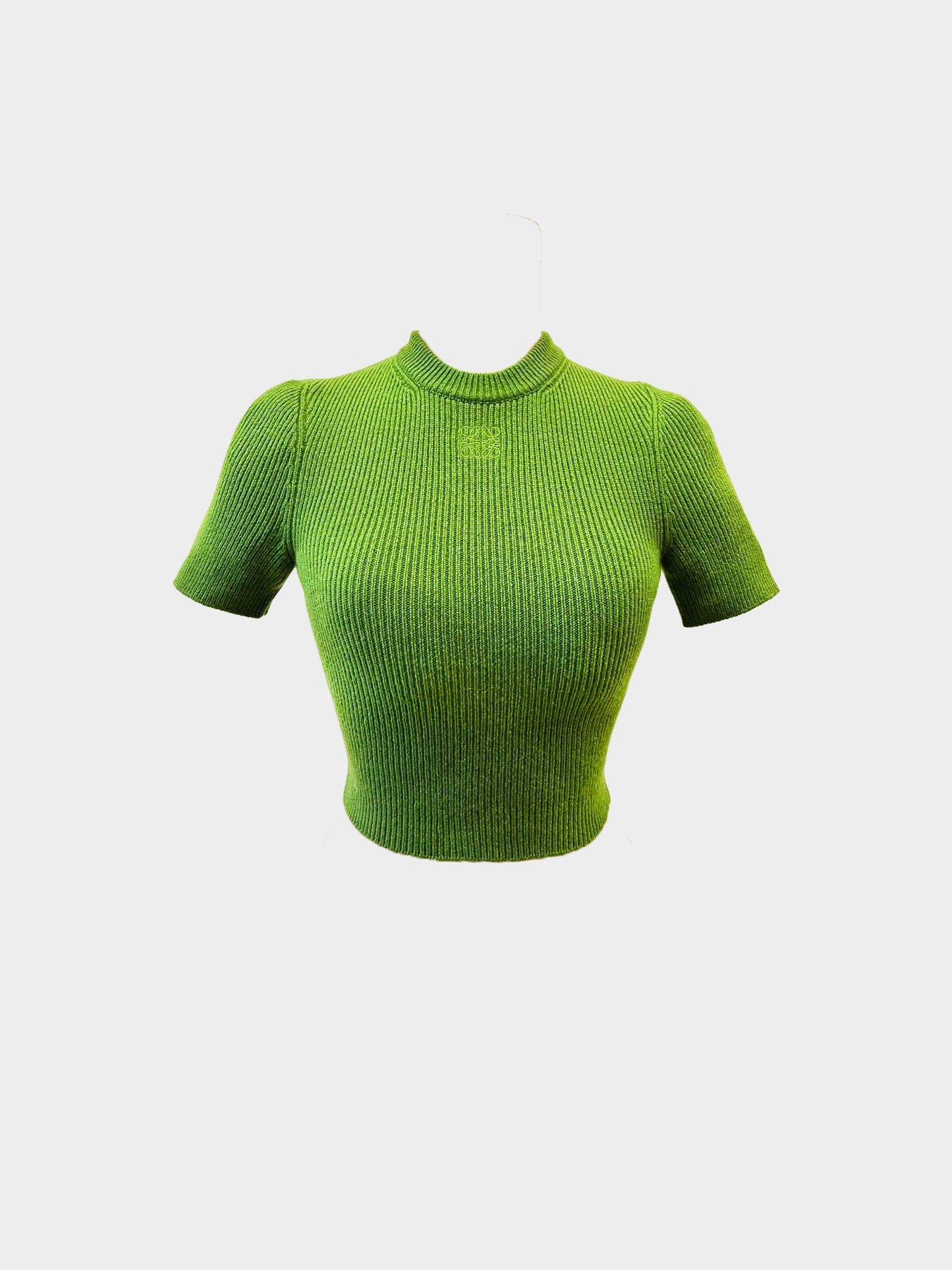 Loewe Spring Summer 2023 Green Cashmere Cropped Sweater
