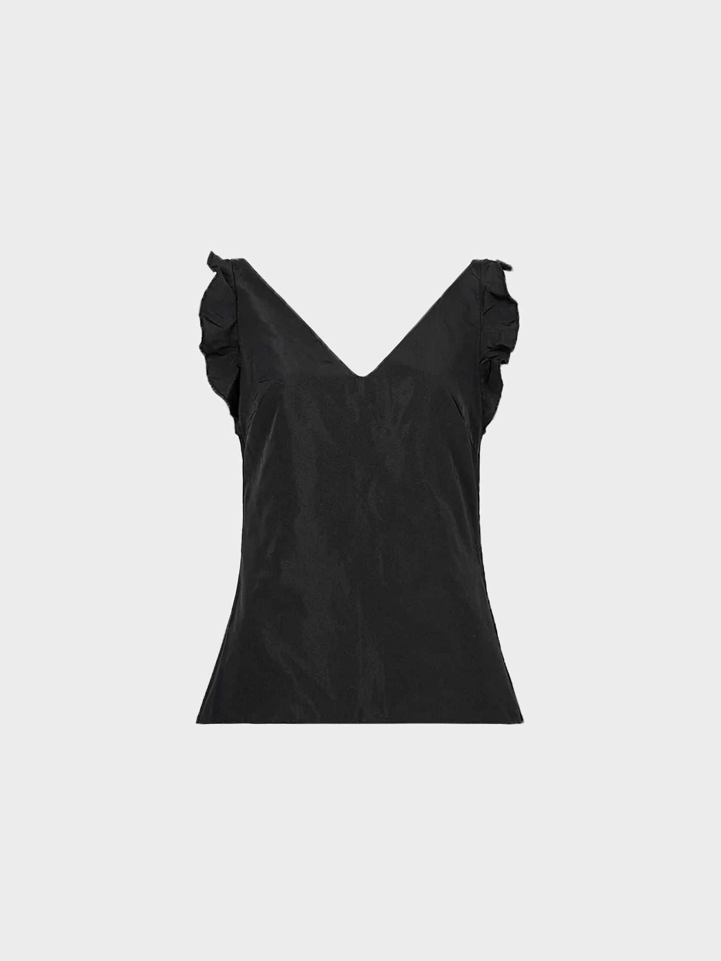 Miu Miu FW 1998 Black Ruffle Trim Top