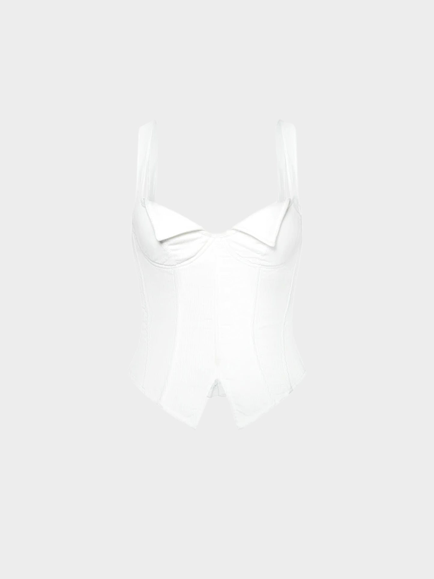 Chantal Thomass 1990s White Ribbed Corset Bustier