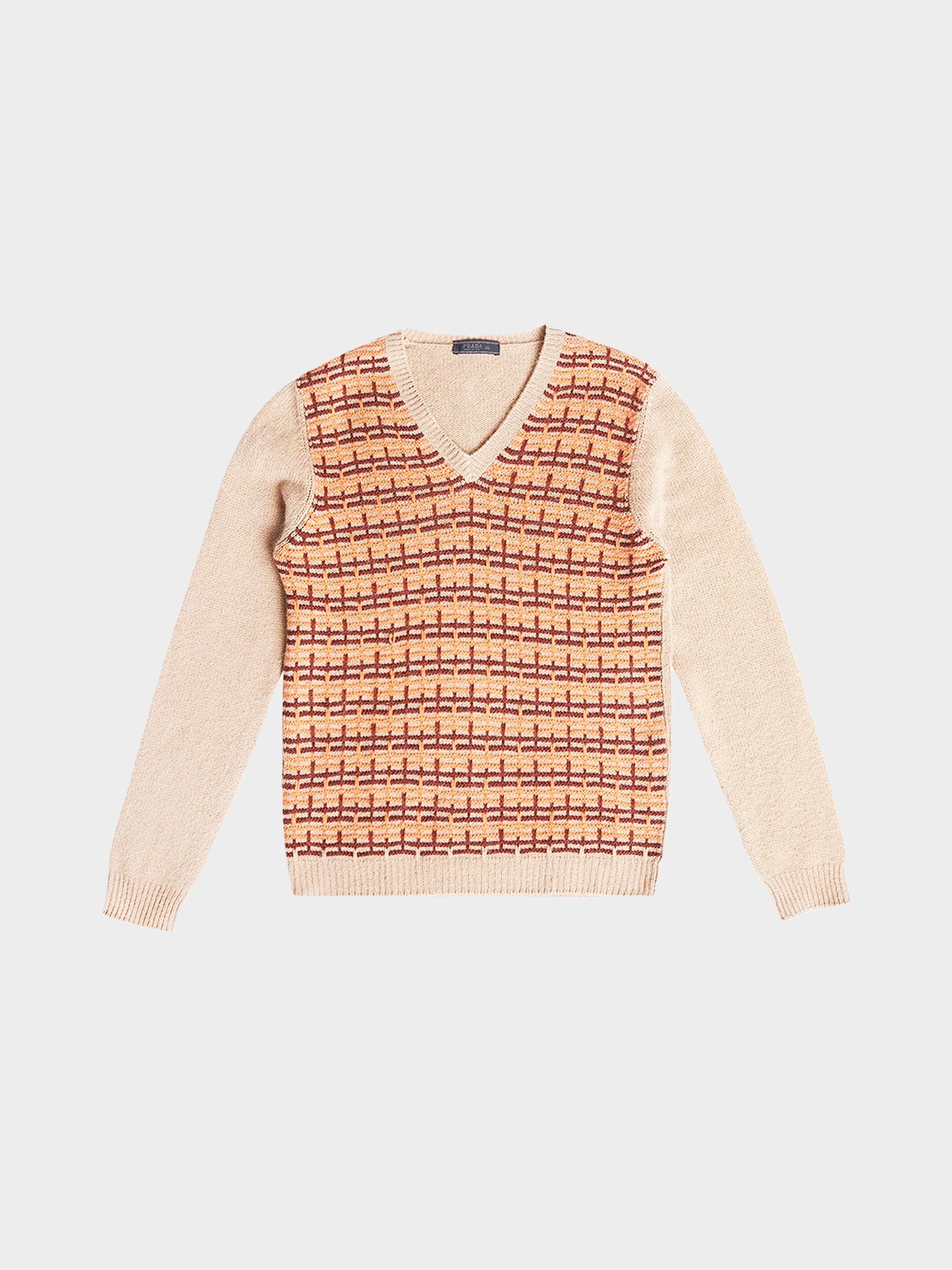 Prada FW 2005 Men's Beige Knitted Cashmere Sweater