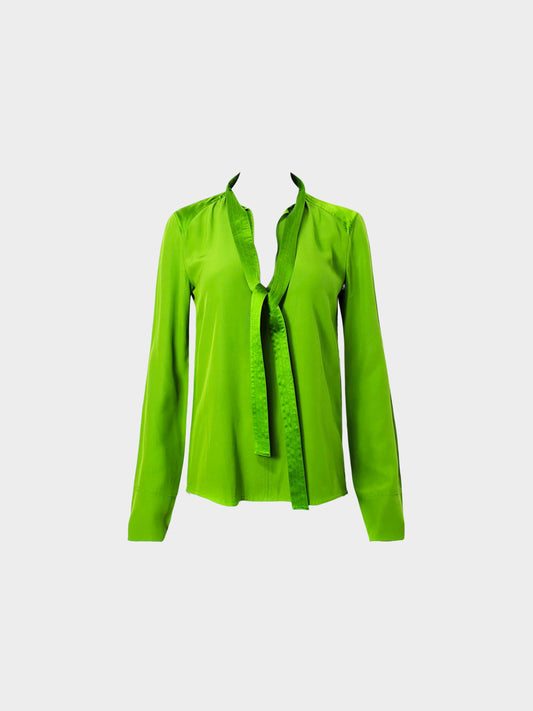 Celine by Phoebe Philo SS 2018 Green Silk Shirt