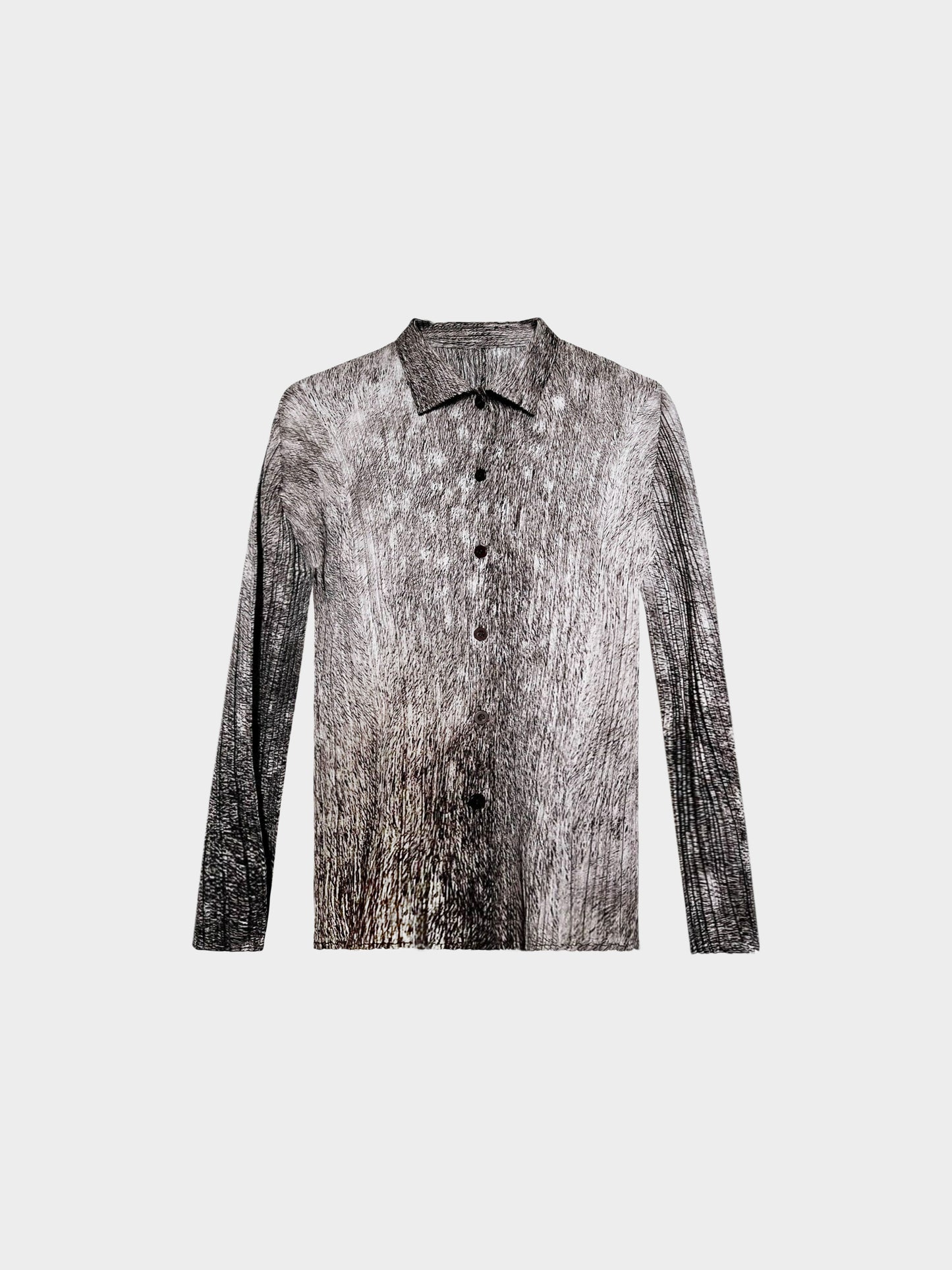 Issey Miyake Pleats Please FW 2003 Rare Grey Deer Print Shirt