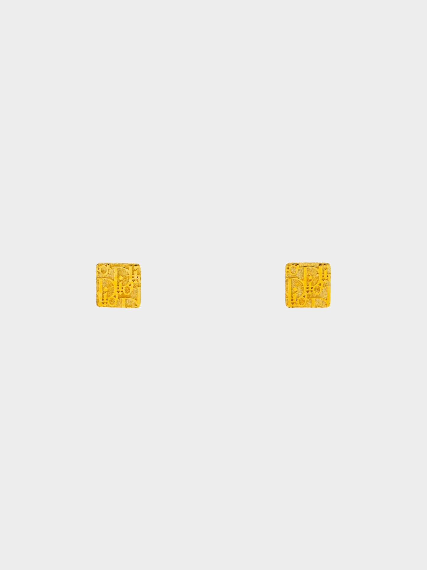 Christian Dior 1980s Gold Square Trotter Earrings