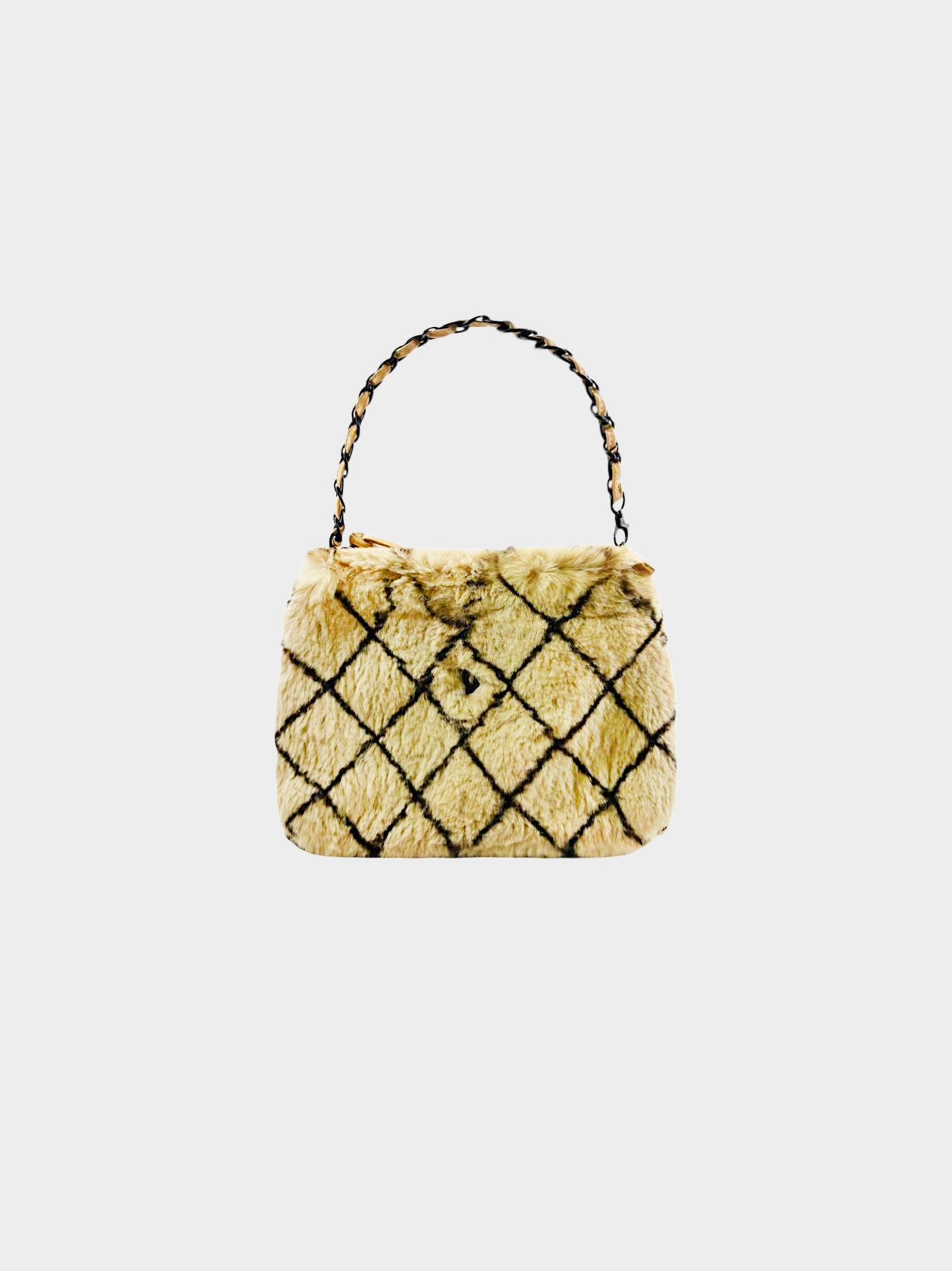 Chanel 2001 Beige Lapin Fur Bag