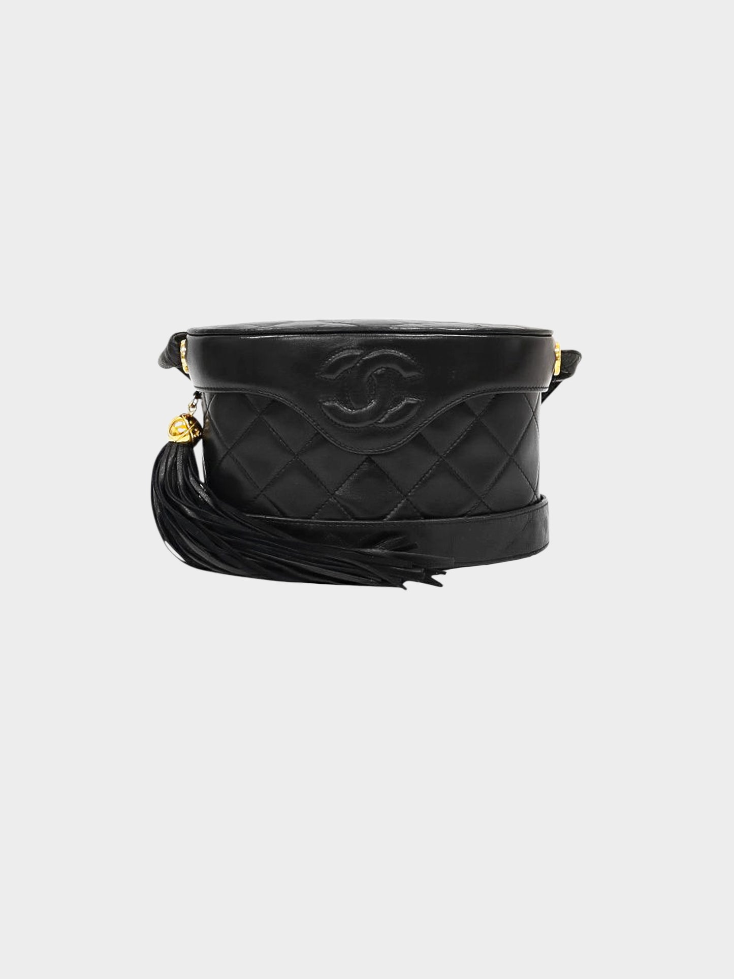 Chanel 1994 Black Leather Matelasse Crossbody Case Bag