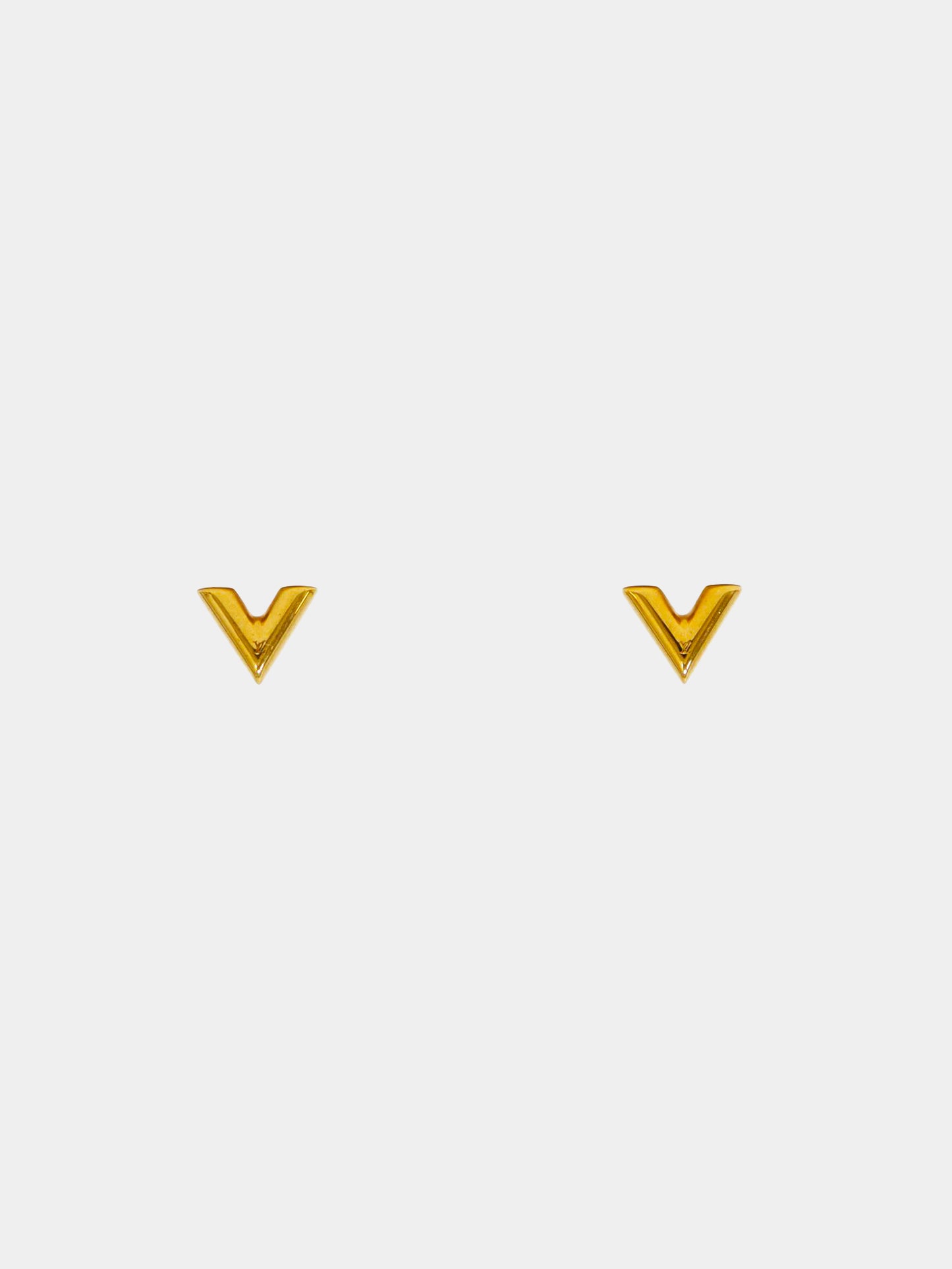 Louis Vuitton 2020s Gold Essential V Stud Earrings