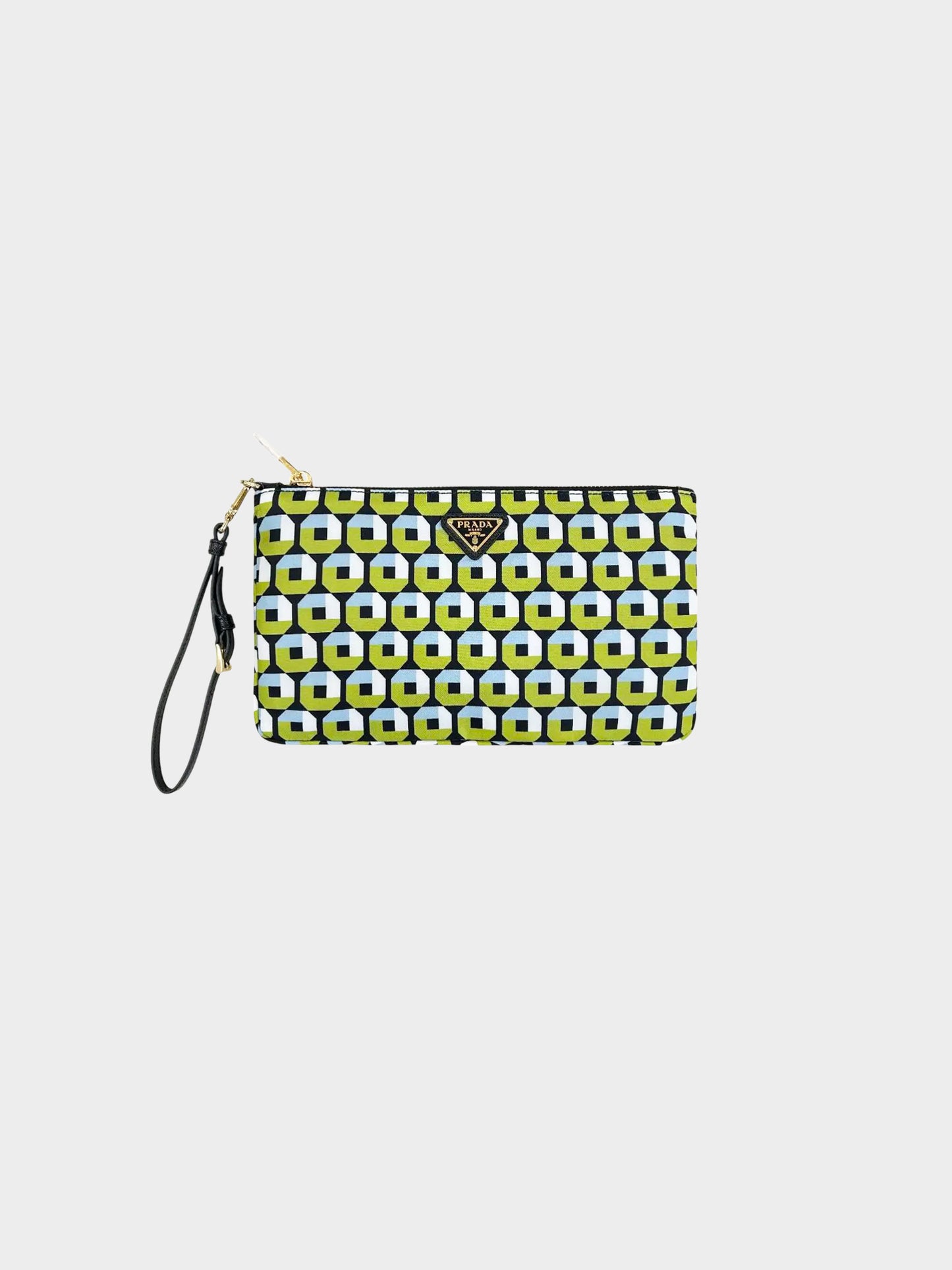 Prada FW 2014 Geometric Print Tessuto Nylon Pouch