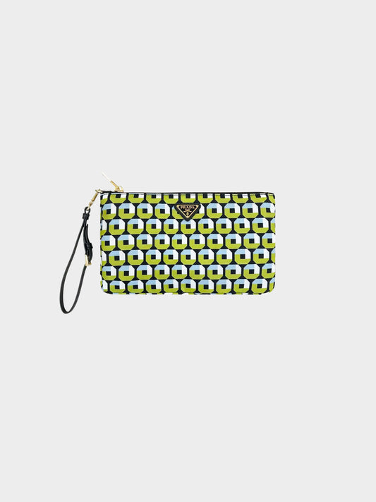 Prada FW 2014 Geometric Print Tessuto Nylon Pouch