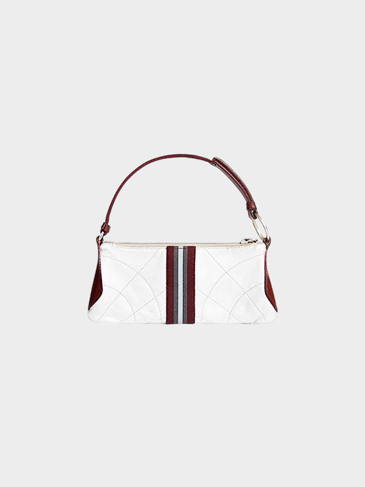 Prada SS 2000 Silver Metallic Leather Wrist Bag