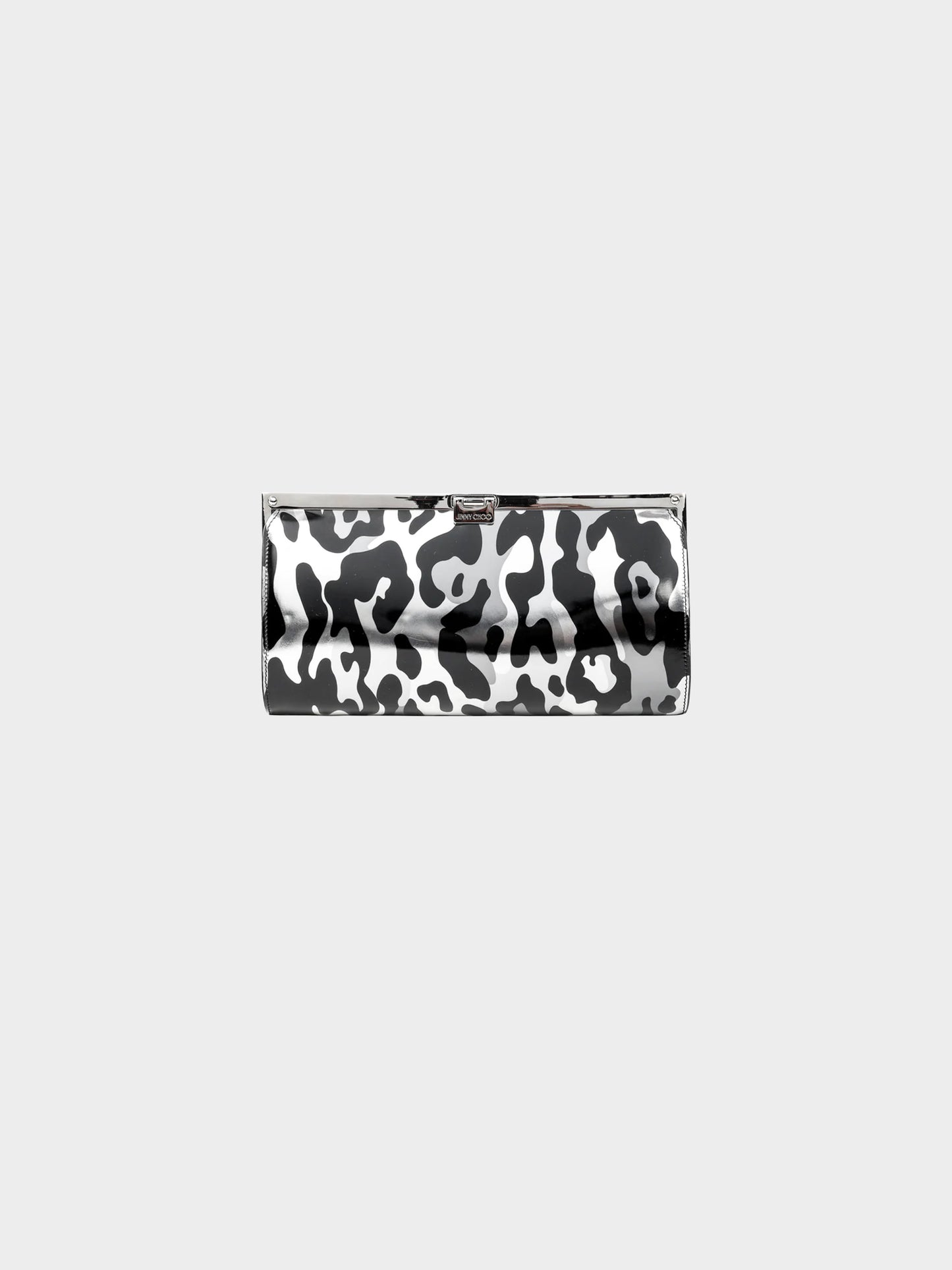 Jimmy Choo 2010s Camille Camoleo Print Patent Leather Clutch