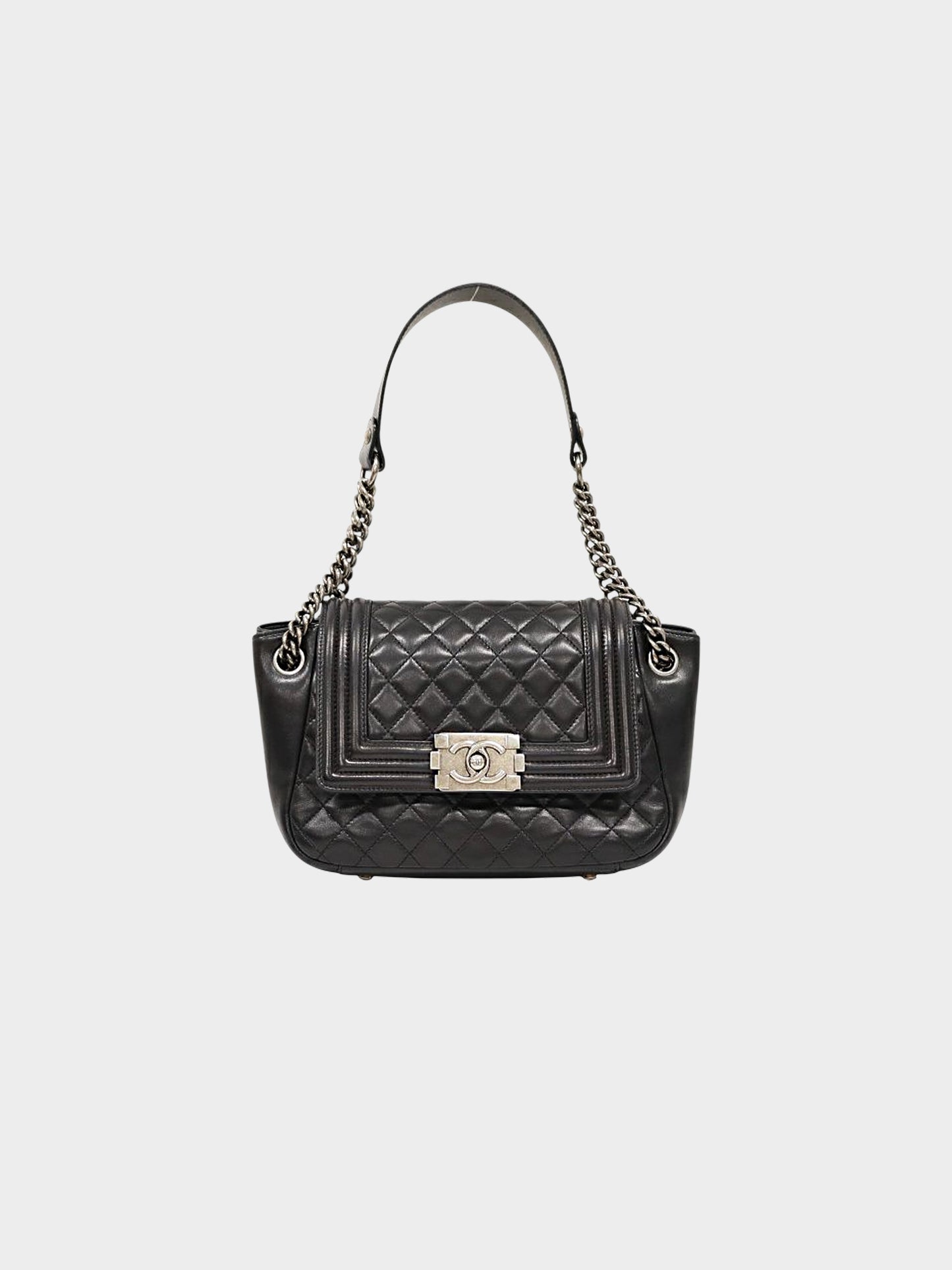 Chanel 2012 Black Lambskin Accordion Flap Bag