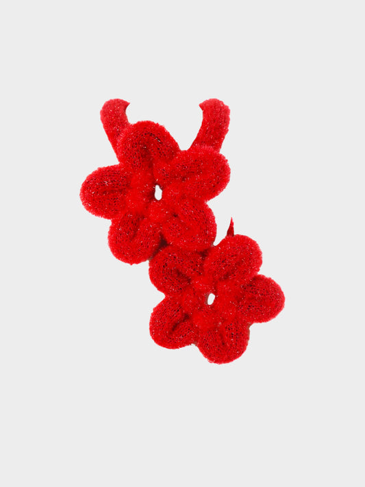 Comme des Garçons x Noir Kei Ninomiya AW 2023 Red Knitted Floral Harness