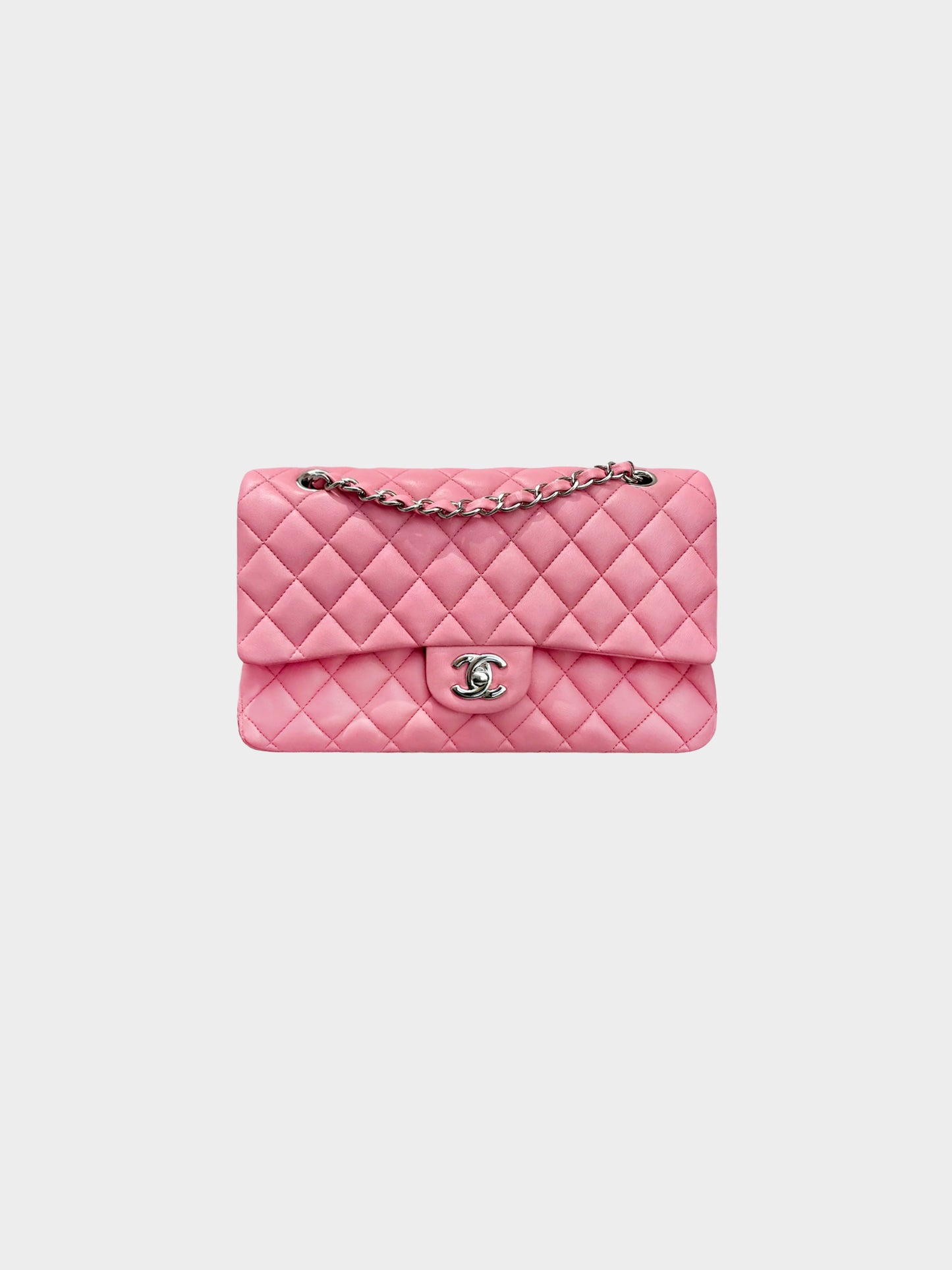 Chanel 2013-2014 Rose Pink Lambskin Medium Flap Bag