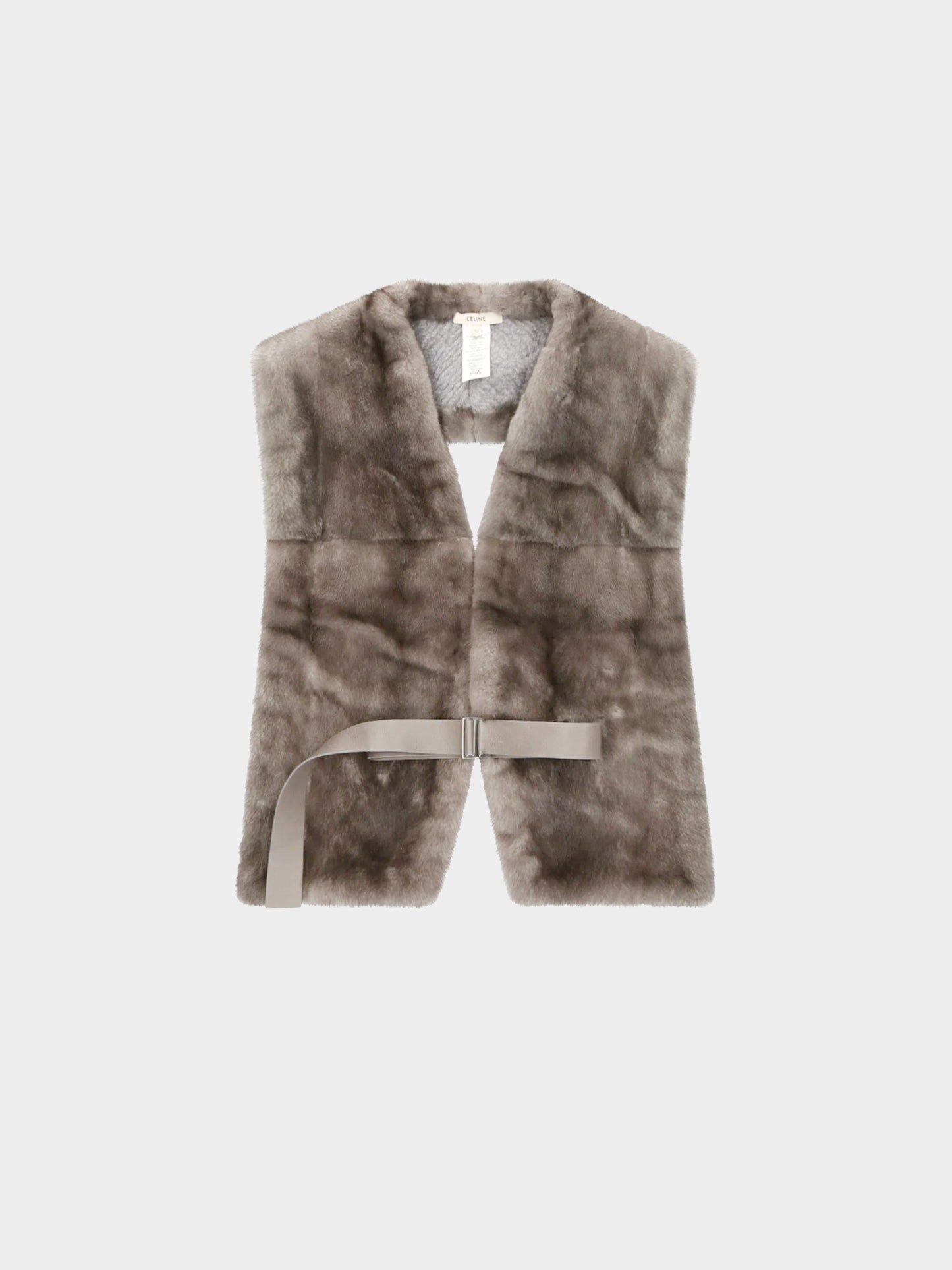 Celine by Phoebe Philo 2010s Grey Fur Vest