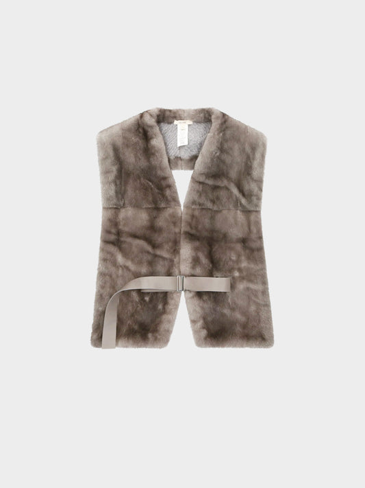 Celine by Phoebe Philo 2010s Grey Fur Vest