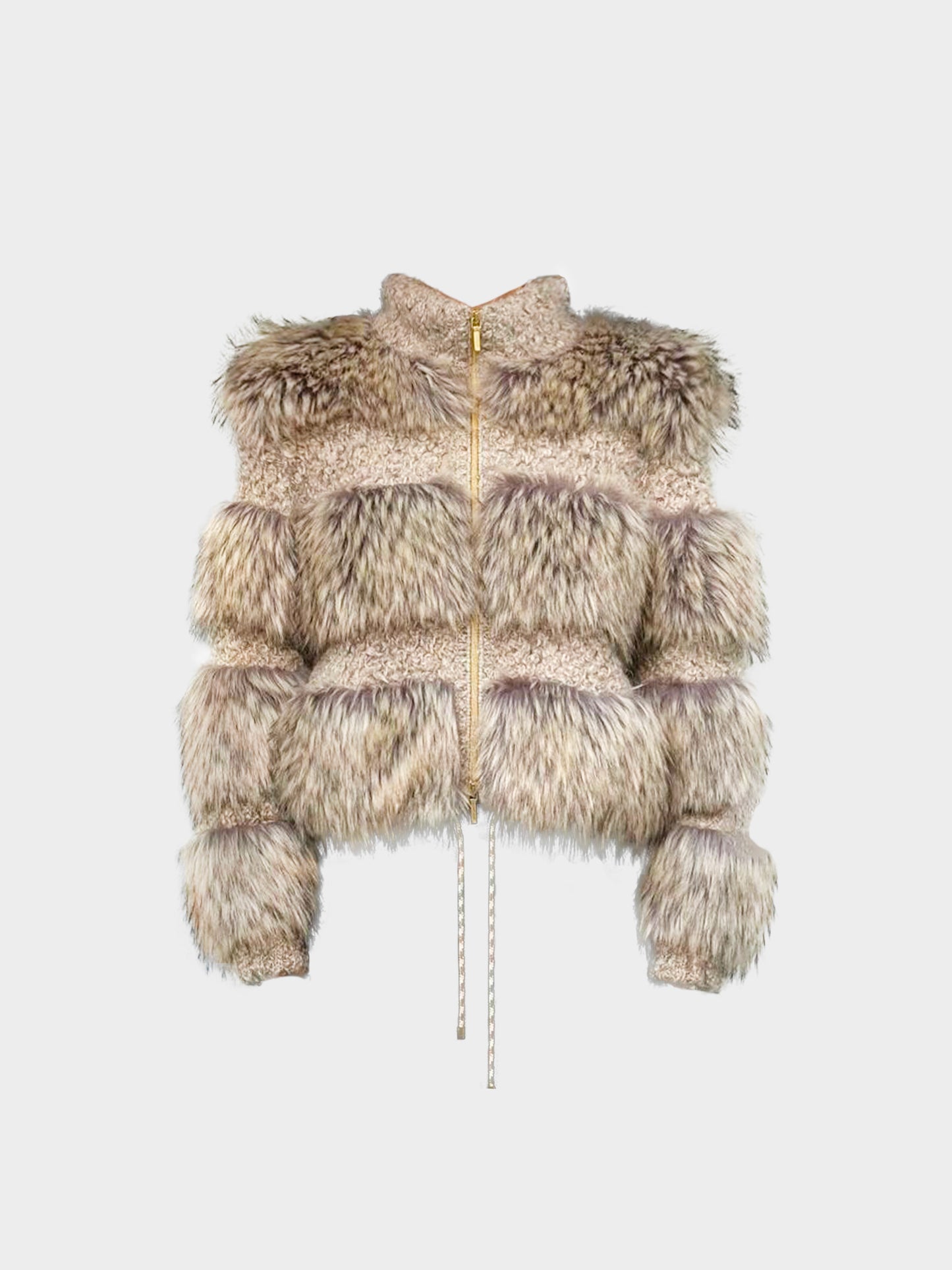 Chanel FW 2018 Beige Faux Fur and Cashmere-Mohair Tweed Jacket