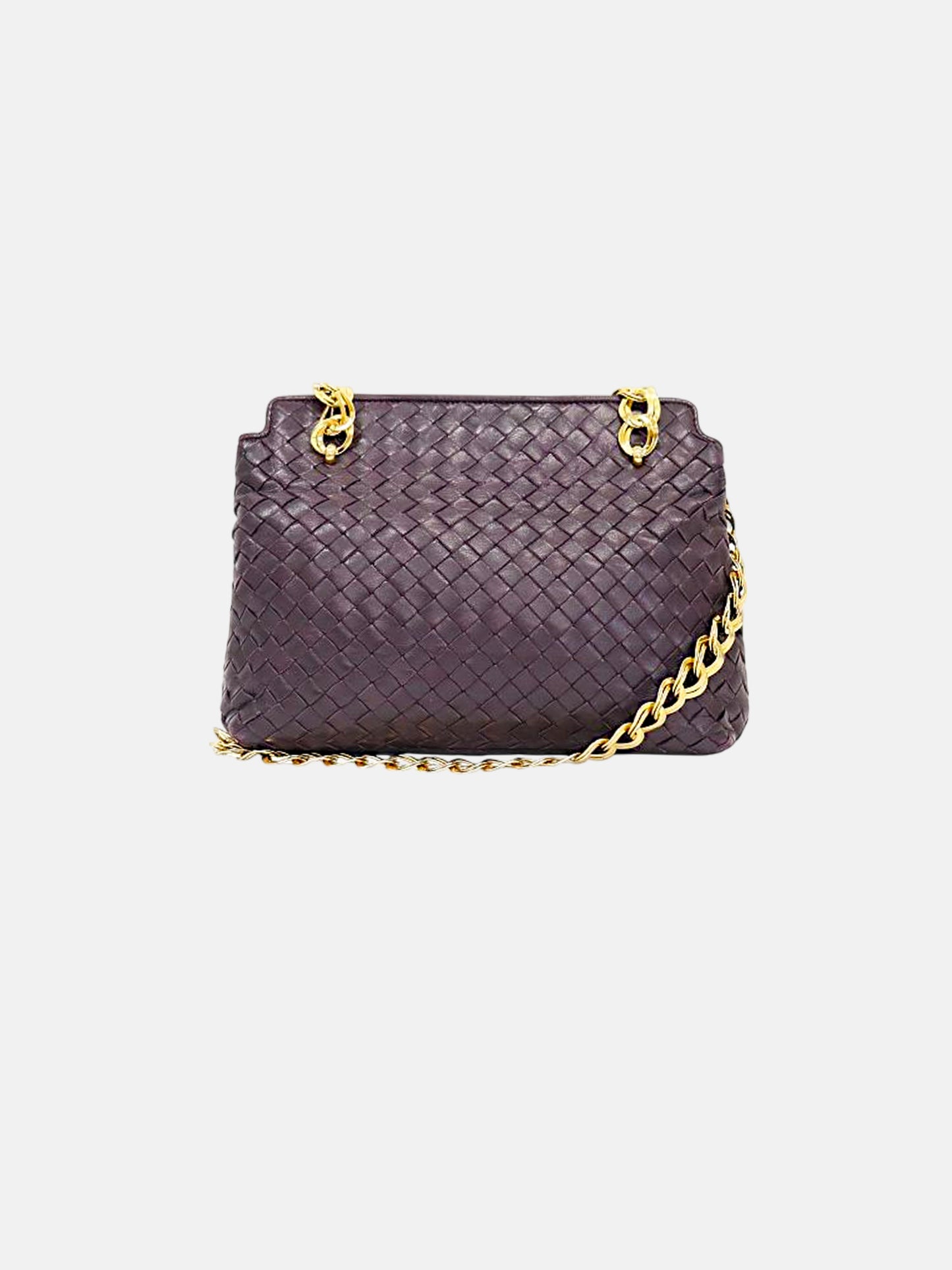 Bottega Veneta 2000s Intercciato Leather Chain Bag