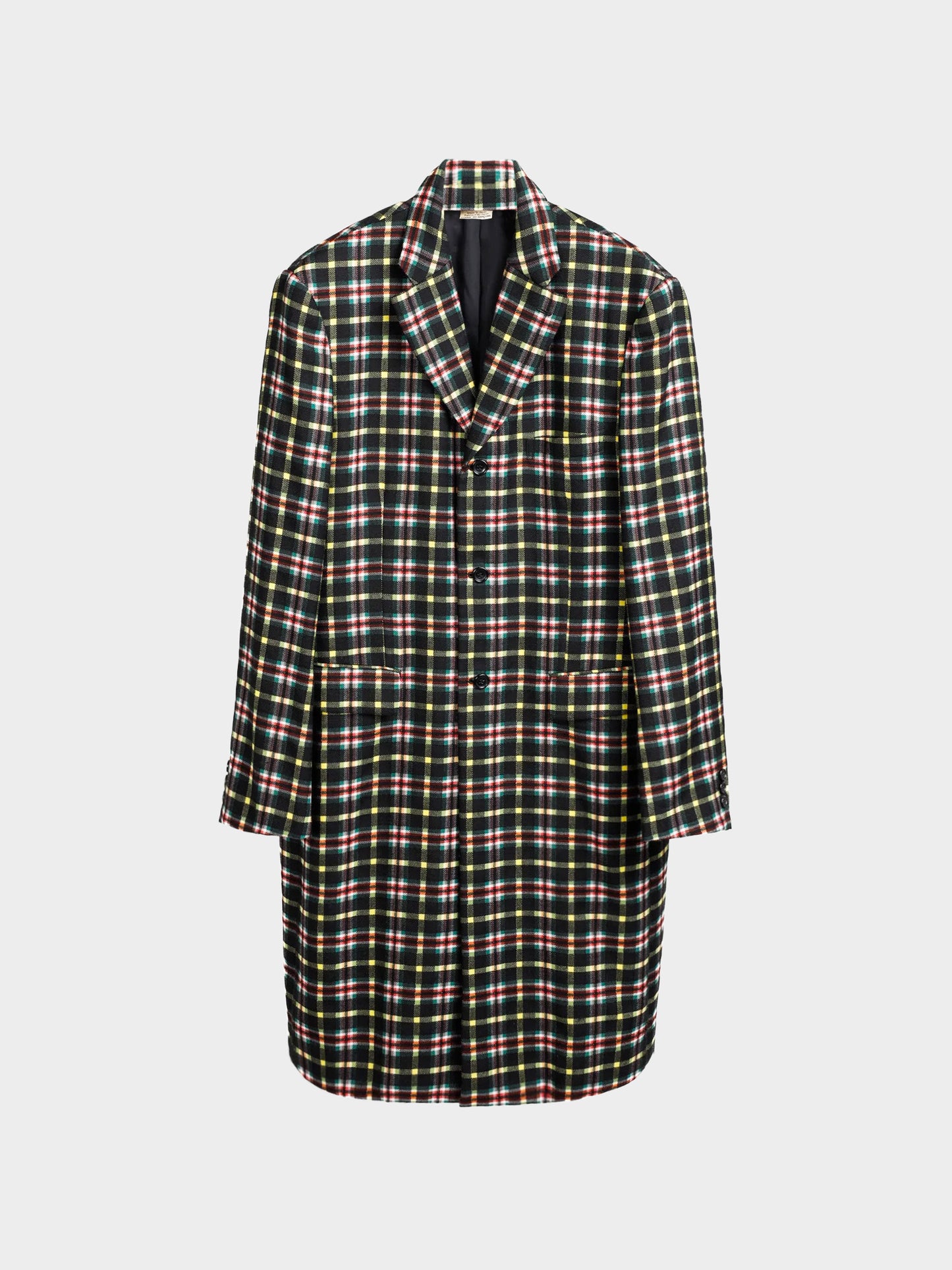 Comme Des Garçons Homme Plus FW 2020 Wool Tartan Vent Cut-out Coat