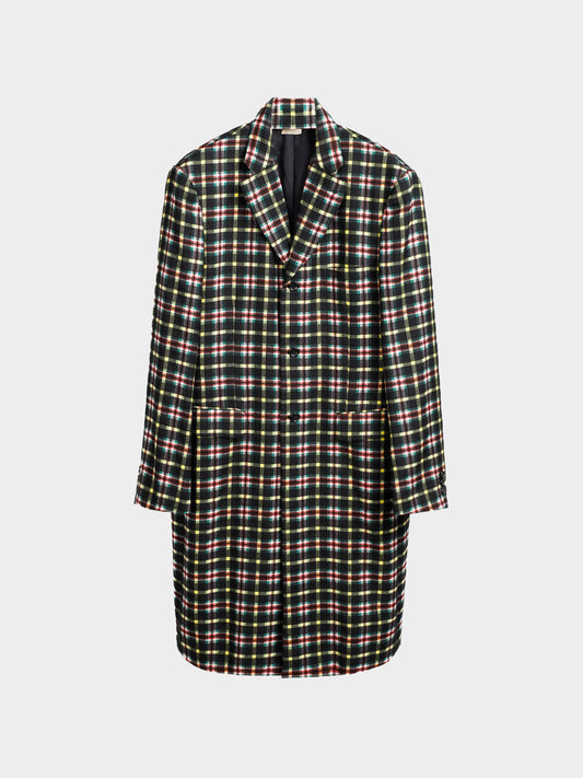 Comme Des Garçons Homme Plus FW 2020 Wool Tartan Vent Cut-out Coat