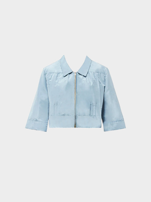 Prada 2020s Light Blue Nylon Cropped Jacket