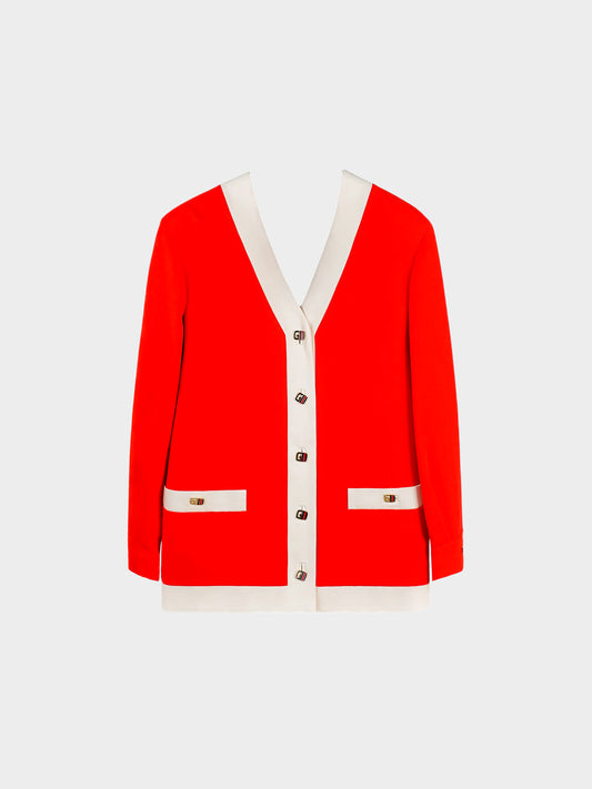 Gucci Cruise 2020 Red Stretch Viscose Cardigan