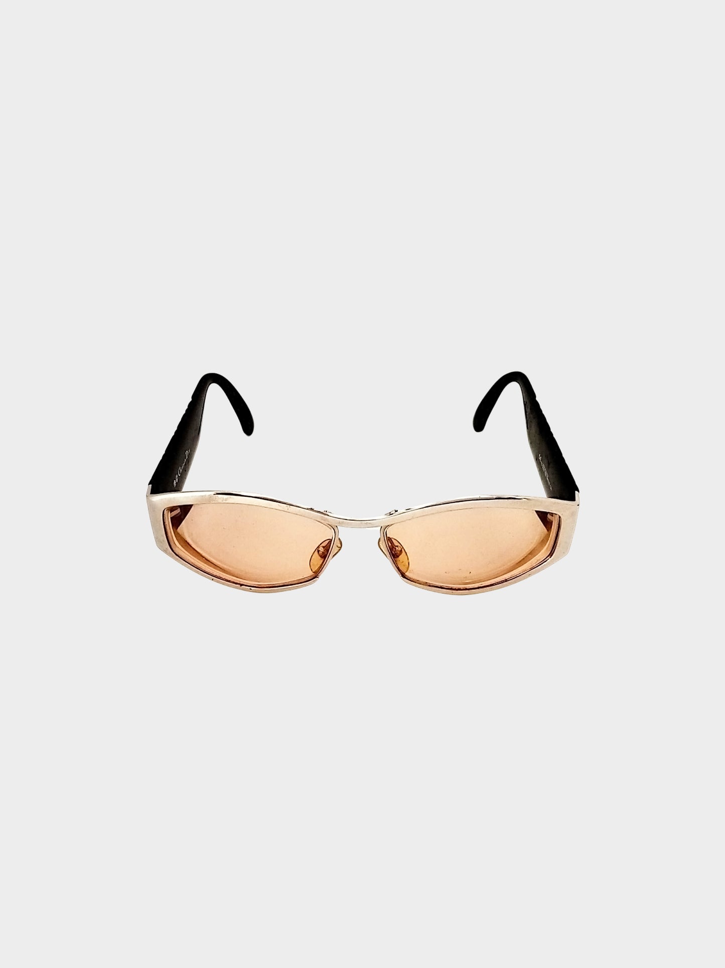 Christian Dior 1980s Cannage Temples Oval Sunglasses