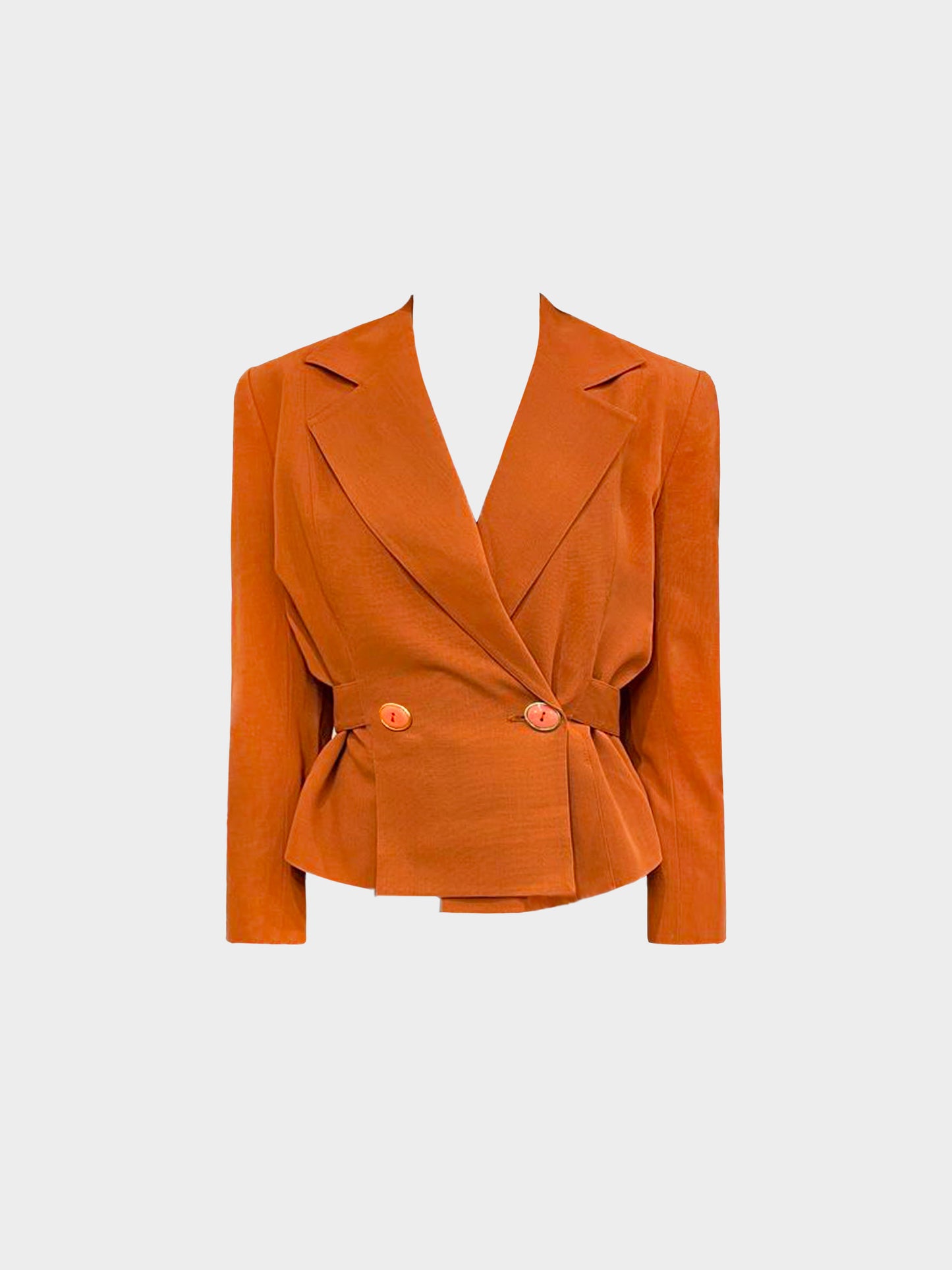 Christian Dior 1990s Miss Dior Collection Orange Wool Belted Blazer