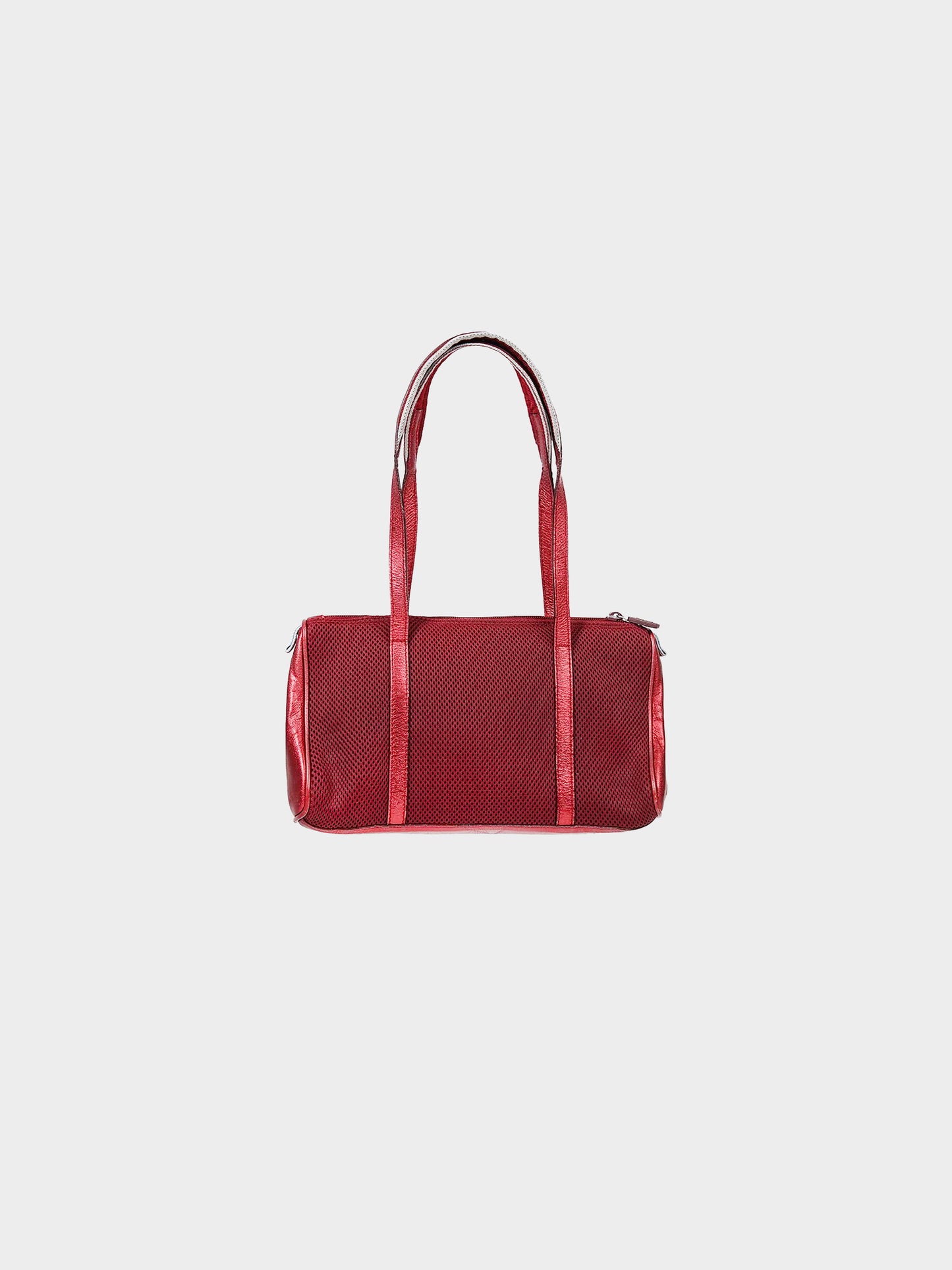 Miu Miu SS 2000 Red Mesh and Metallic Leather Sporty Bag