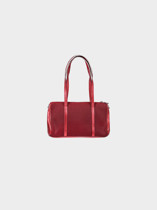 Miu Miu SS 2000 Red Mesh and Metallic Leather Sporty Bag