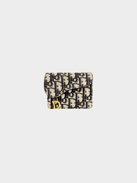 Christian Dior 2020 Oblique Canvas Saddle Card Case