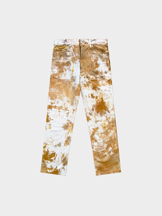 Jean Paul Gaultier 1990s Brown Distressed Dyed Jeans