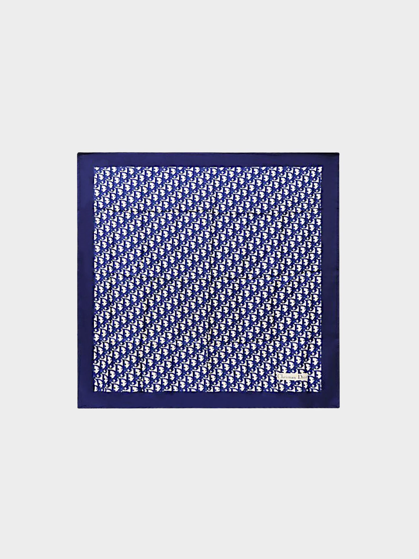 Christian Dior 2020s Navy Oblique Monogram Silk Scarf