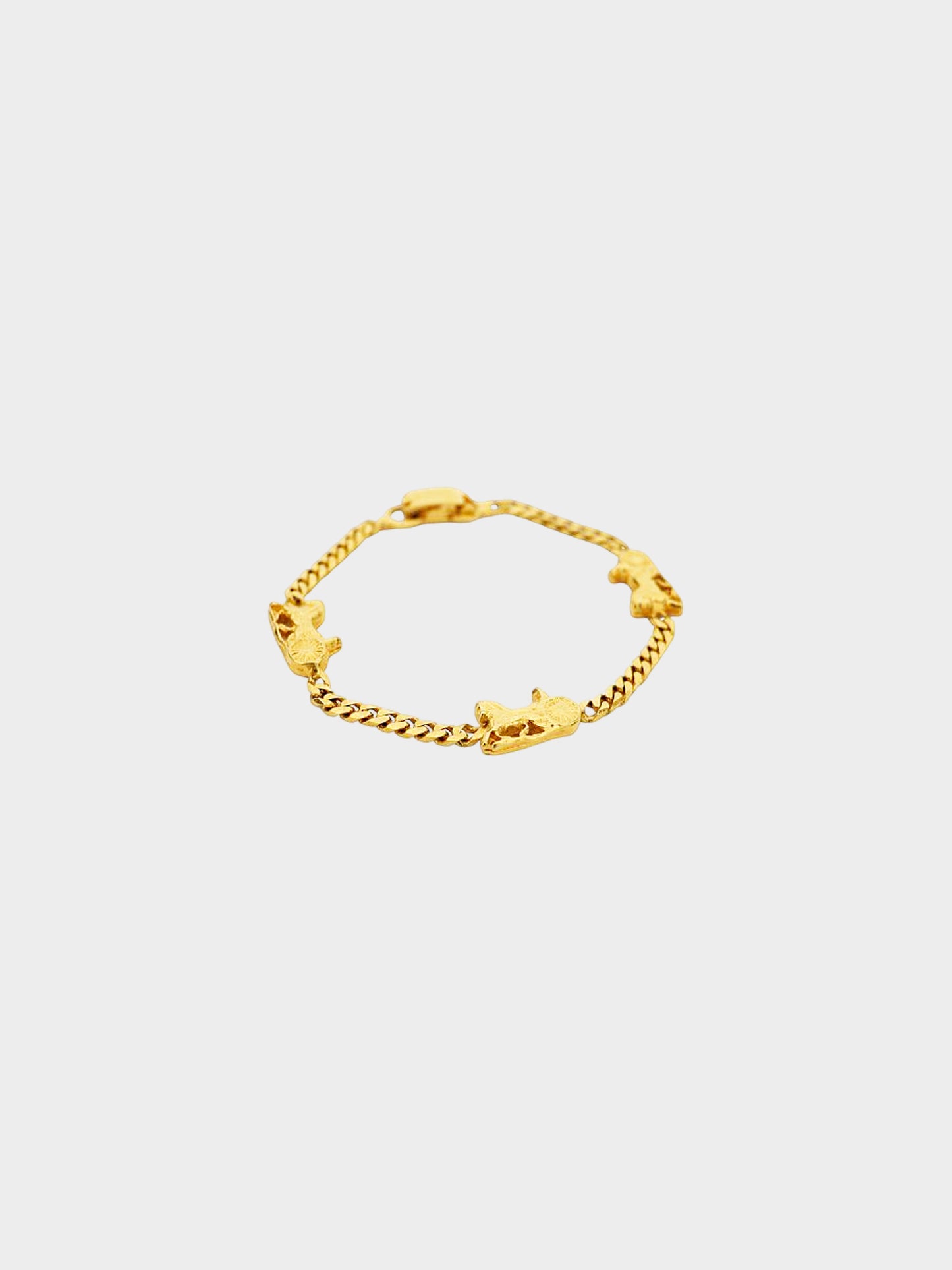 Celine 2010s Gold Horse Carriage Chain Bracelet