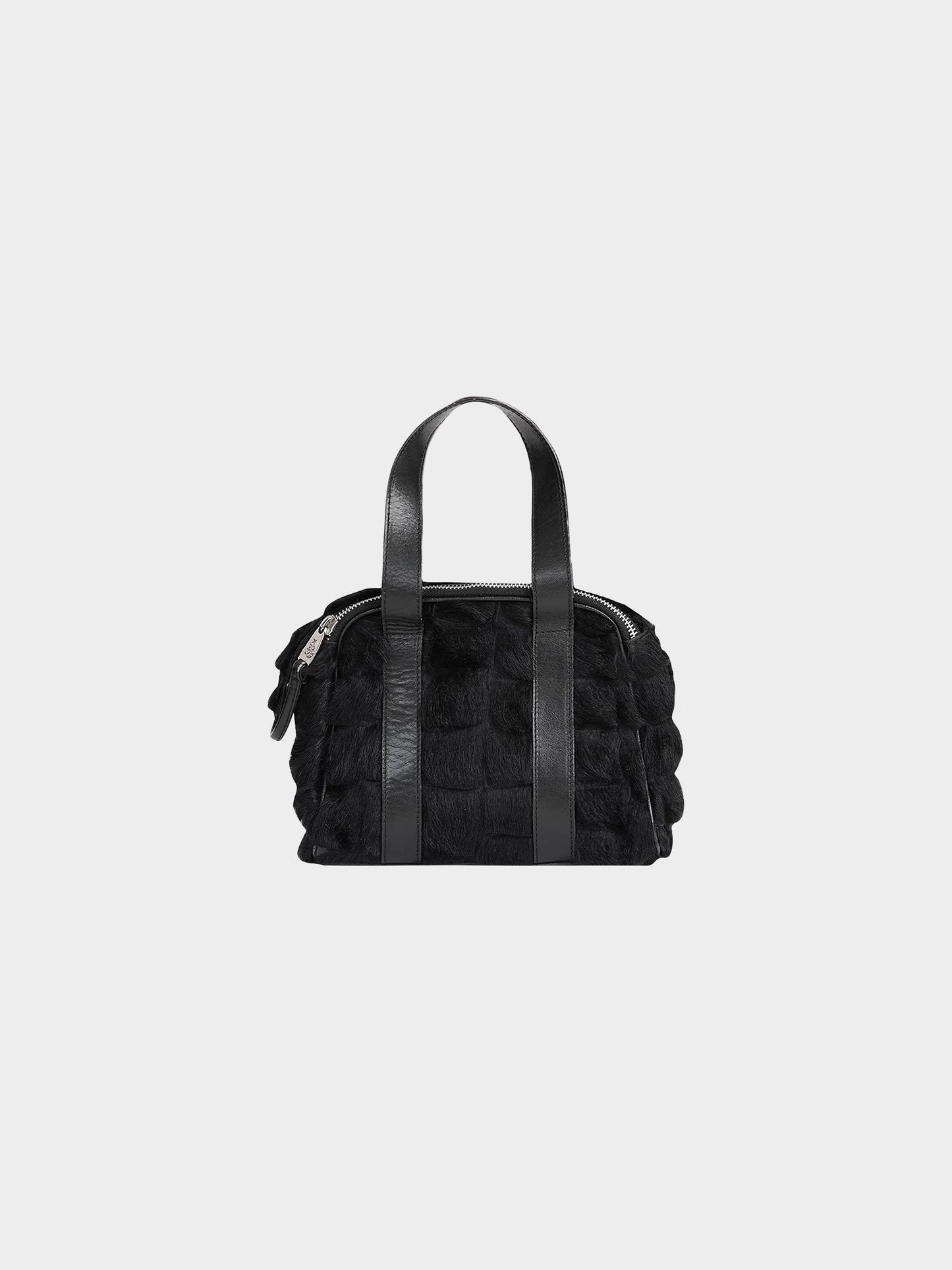 John Galliano 2000s Black Panelled Fur Bag