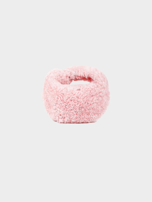 Bottega Veneta 2022 Light Pink Shearling Mini Jodie Bag