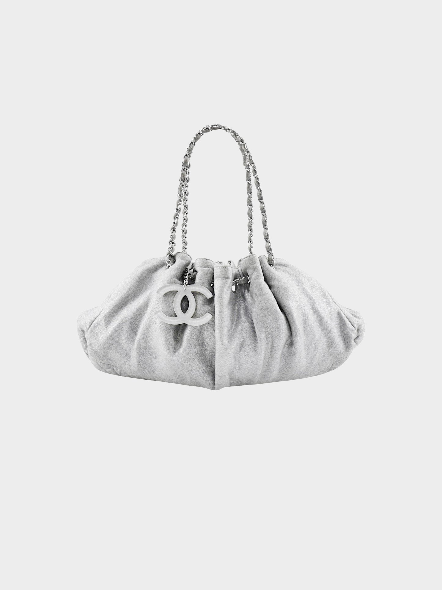 Chanel 2008 Grey Jersey Melrose Cabas Bag