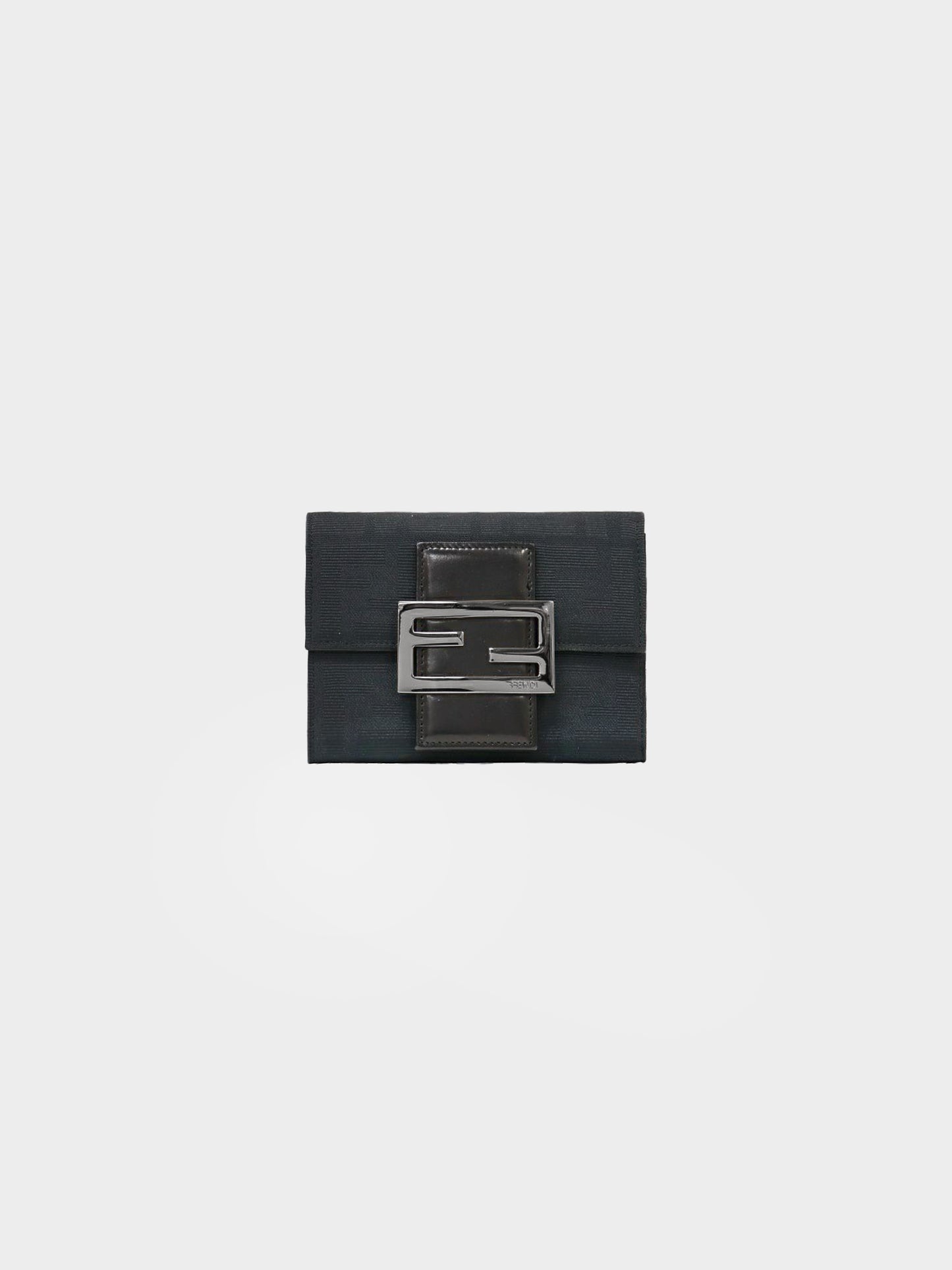 Fendi 2000s Black Zucca Monogram Canvas Wallet