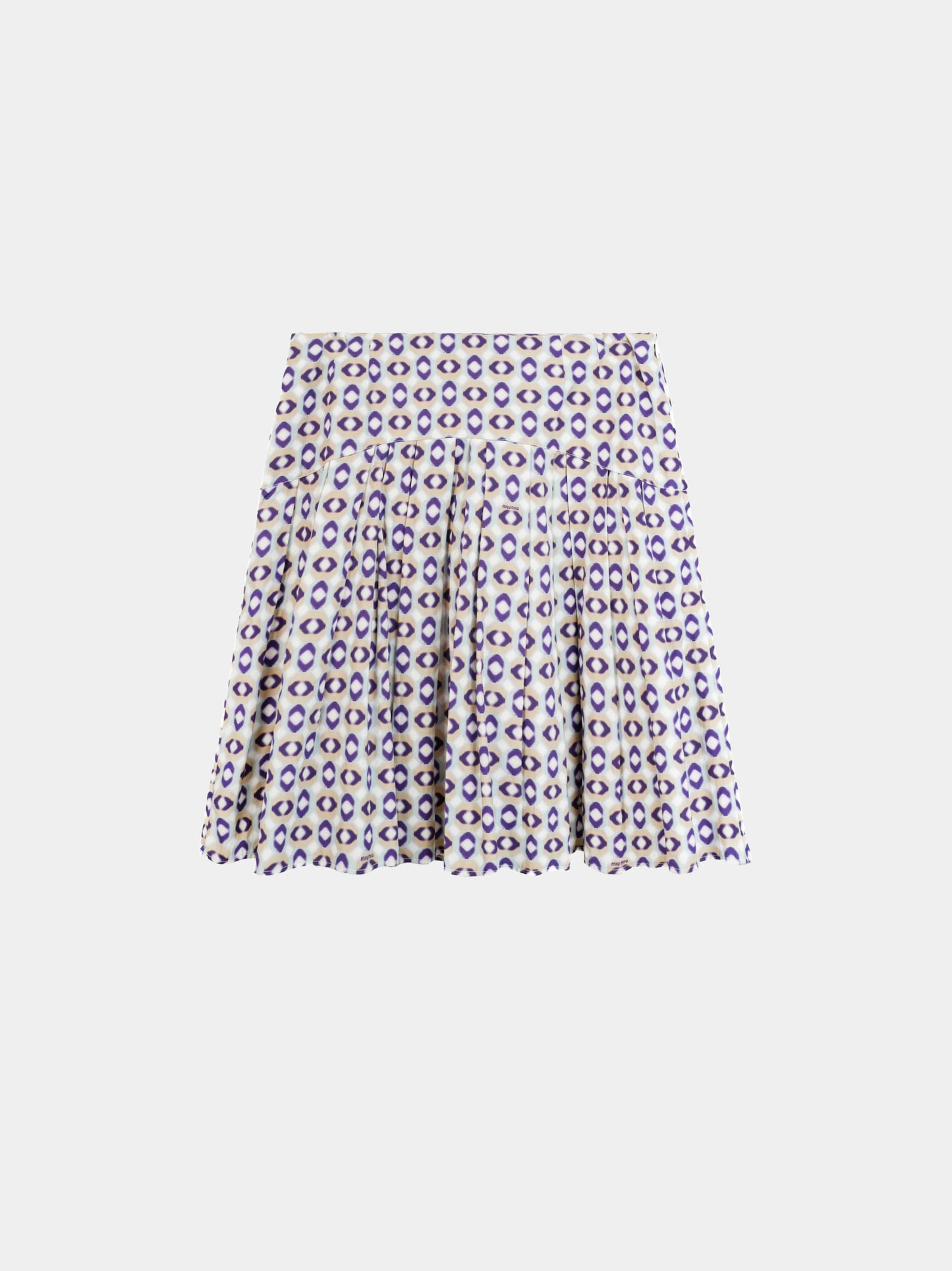 Miu Miu 2007 Geometric Print Pleated Skirt