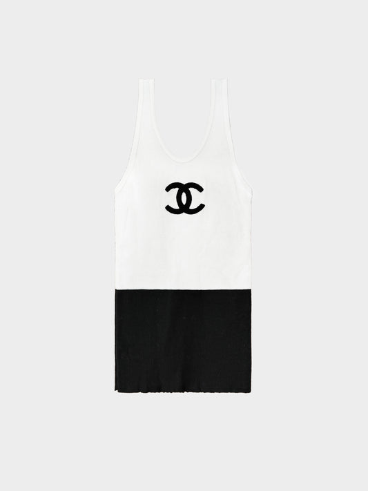 Chanel 2000s Ribbed CC Tank Top