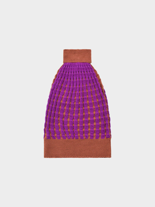 Missoni 2000 Brown and Purple Cashmere Knit Turtleneck Sleeveless Sweater