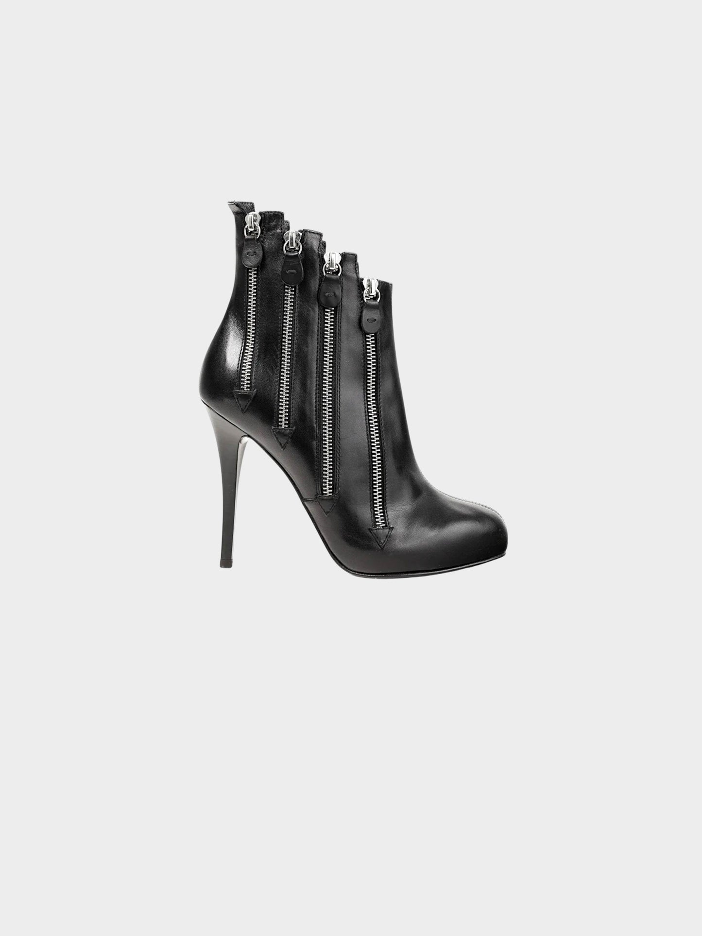 Giuseppe Zanotti 2009 Black Leather Multi-Zip Ankle Bootie