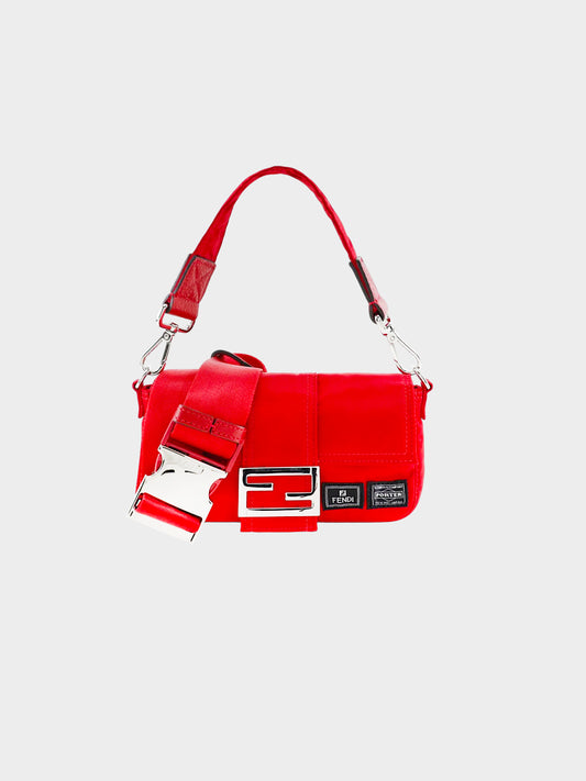 Fendi x Porter 2019 Red Nylon 2-Way Baguette